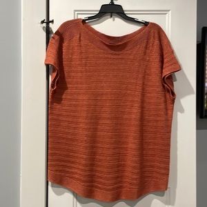 Talbots women’s Rust Rib Knit Top size large